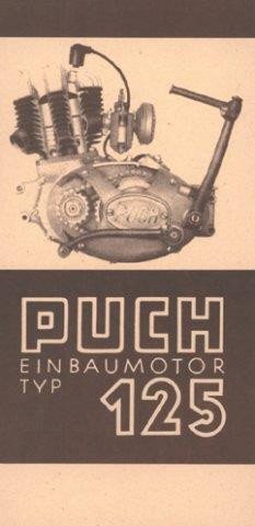 Puch 125 Einbaumotor Prospekt-Reprint