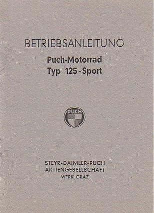 Puch 125 Sport, 2-Vergasermodell Zusatz-Betriebsanleitung zur Betriebsanleitung 125 Touren