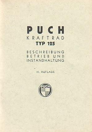 Puch 125 Wehrmacht Betriebsanleitung
