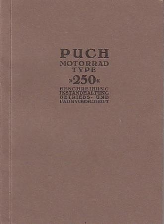 Puch 250, Betriebsanleitung (1929)