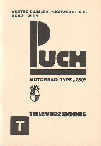 Puch Motorrad, Type 250, Ersatzteilkatalog