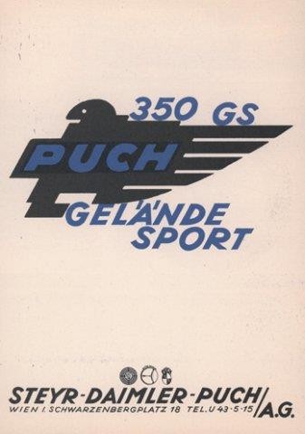 Puch 350 GS Gelände Sport - Prospekt-Reprint
