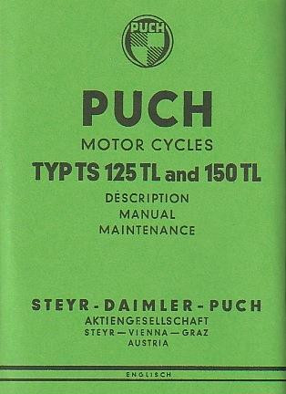 Puch Motorcycle TS 125 TL, 150 TL maintenance and repair manual