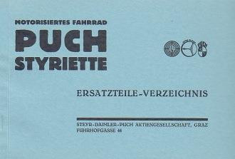 Puch Motorfahrrad Styriette, Ersatzteilkatalog