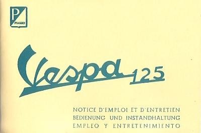 Vespa 125 (1961) VNA, VNB 1-2, Betriebsanleitung