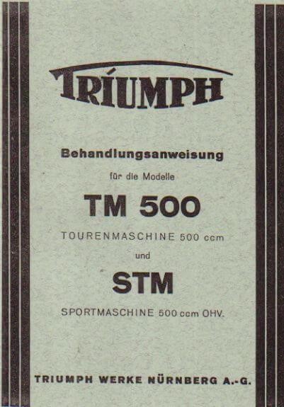Triumph TM500 und STM500 Betriebsanleitung