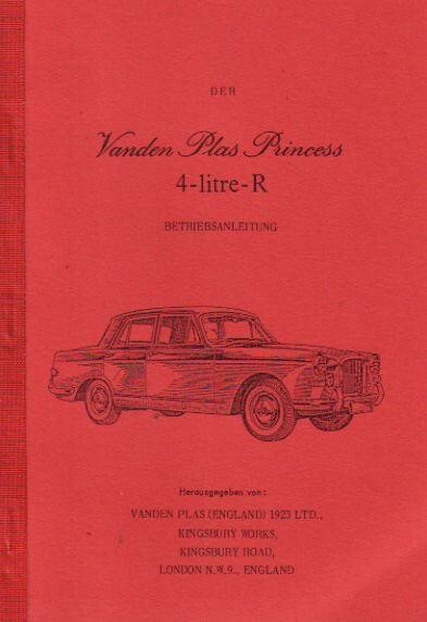 Der Vanden Plas Princess 4-litre-R Betriebsanleitung