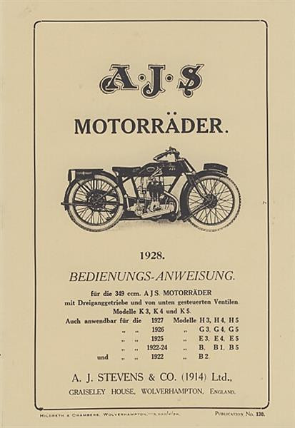 AJS Modelle 1922-1928 Betriebsanleitung