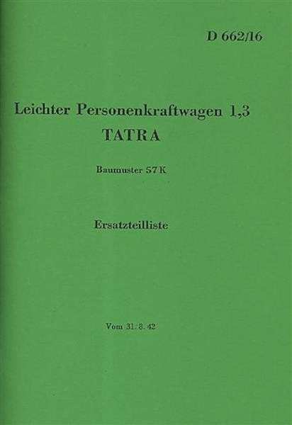 Tatra PKW 1,3 l Baumuster 57 K