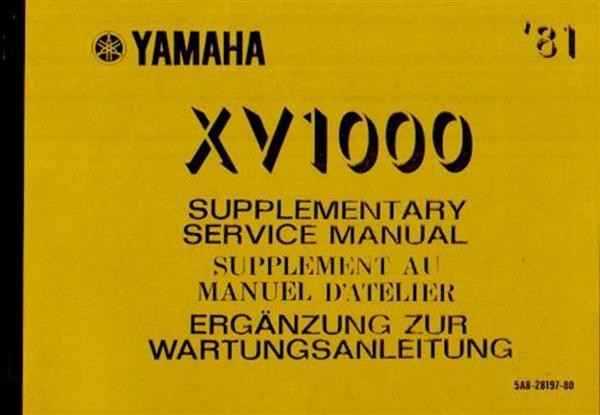 Yamaha XV1000 Ergänzung zur Wartungsanleitung