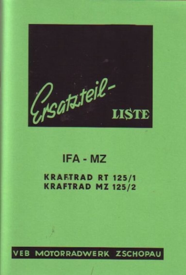IFA - MZ RT125/1, MZ125/2 Ersatzteilkatalog