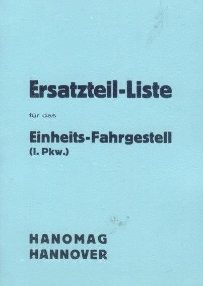 Hanomag Einheitsfahrgestell I Ersatzteilkatalog