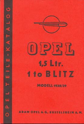 Opel Blitz, 1,5 Ltr., 1 to, Mod. 1938/39, Ersatzteilkatalog