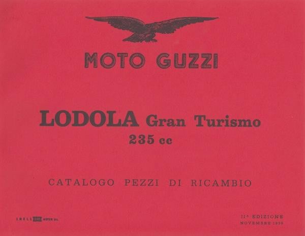 Moto Guzzi Lodola Gran Turismo, 235 ccm, Catalogo pezzi di ricambio