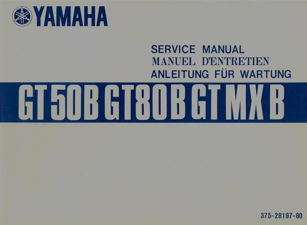 Yamaha GT50B, GT80B und  GTMXB, Anleitung für Wartung