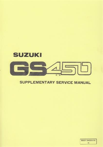 Suzuki GS450 EX, SX, TX, LX, Supplementary Service Manual