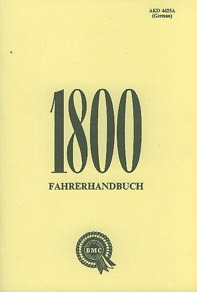 Austin 1800, Betriebsanleitung