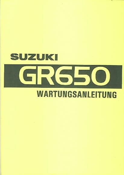Suzuki GR650 Wartungsanleitung