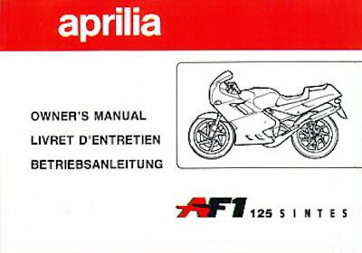 Aprilia AF1 125 Sintesi Betriebsanleitung