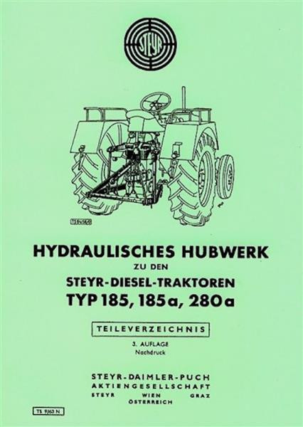 Steyr 185 185a 280a Hydraulik Hubwerk Ersatzteilkatalog