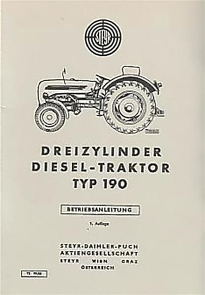 Steyr 190 Traktor Betriebsanleitung