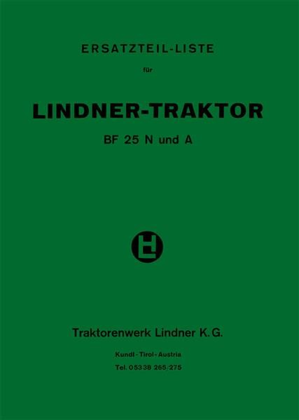 Lindner BF 25 N und A, Betriebsanleitung und Ersatzteilkatalog