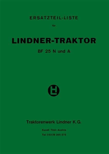 Lindner BF 25 N und A, Betriebsanleitung und Ersatzteilkatalog