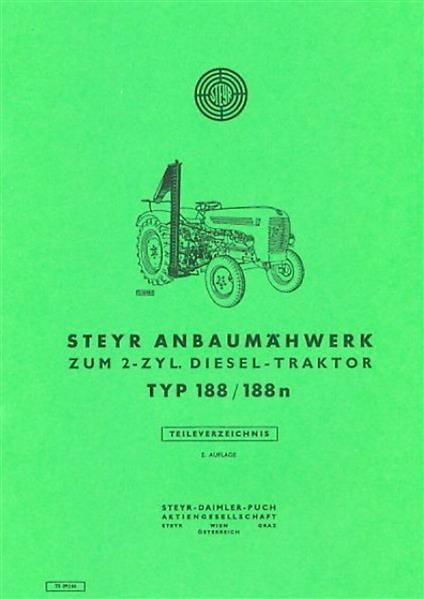 Steyr 188 und 188n Anbaumähwerk Ersatzteilkatalog