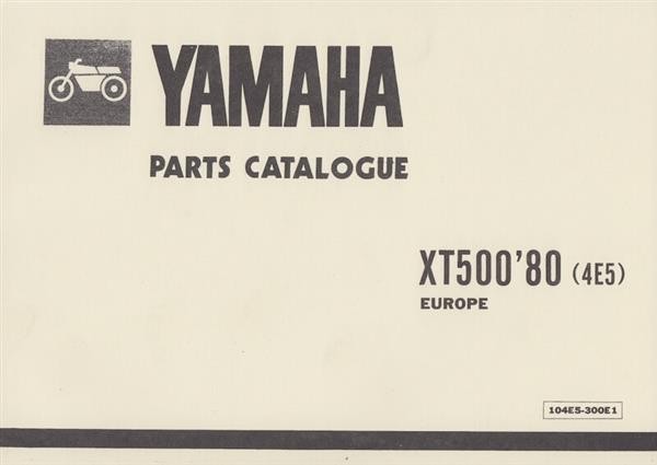 Yamaha XT 500 Modell 1980 (Europa), Parts Catalogue