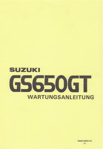 Suzuki GS650GT Wartungsanleitung