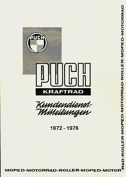 Puch Kundendienstmitteilungen Kraftrad 1972-1976