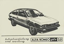 Alfa Romeo GTV 2,0, Betriebsanleitung