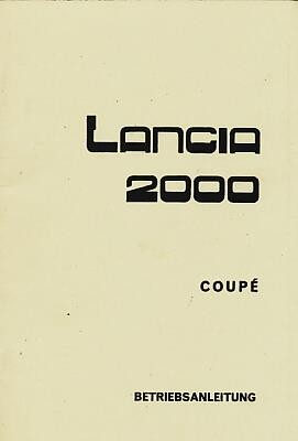 Lancia 2000 Coupé Betriebsanleitung