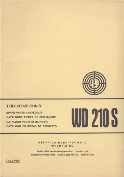 Steyr WD 210S, 2-Zylinder-Diesel Stationärmotor, Teileverzeichnis