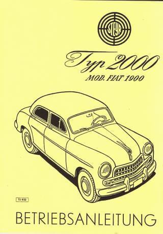 Steyr Typ 2000, Mod. Fiat 1900, Betriebsanleitung