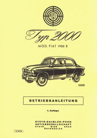 Steyr Typ 2000, Mod. Fiat 1900 B, Betriebsanleitung