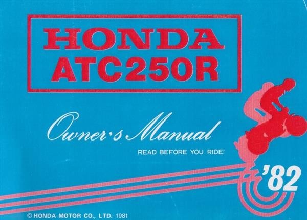 Honda ATC250R Owner's Manual