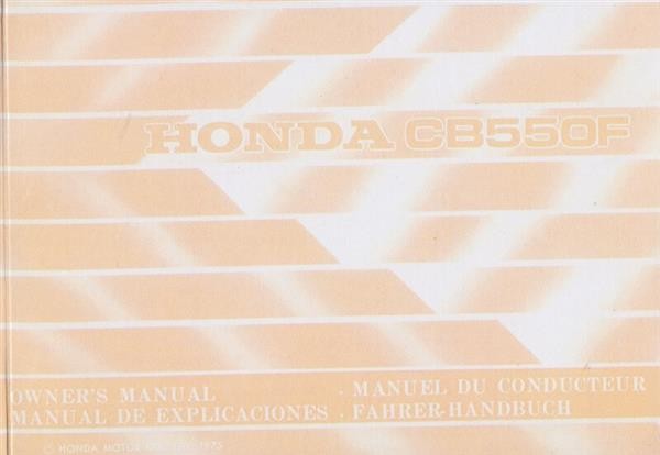 Honda CB550F Fahrerhandbuch