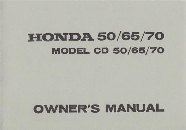 Honda CD50 CD65 CD70 Owner's Manual