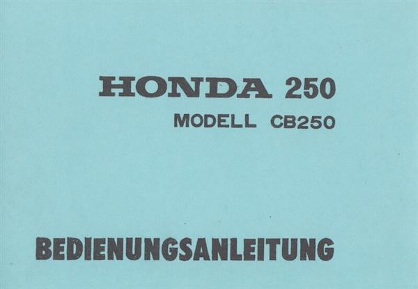 Honda CB250 Bedienungsanleitung