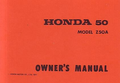 Honda Z50A Owner's Manual