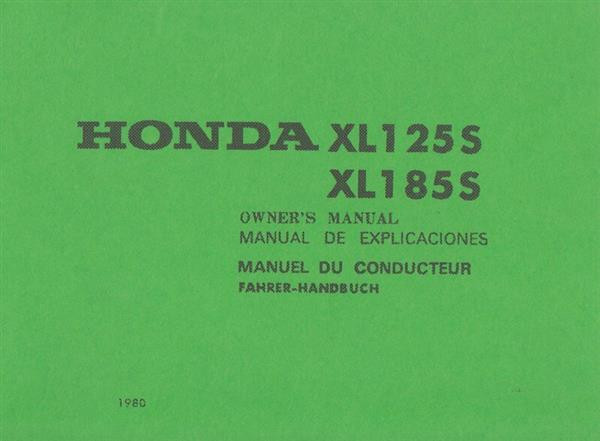 Honda XL125S XL185S Fahrerhandbuch