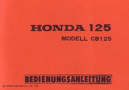 Honda CB125 Betriebsanleitung