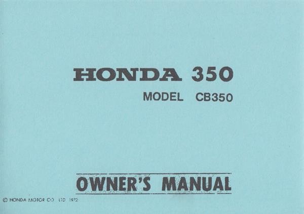 Honda CB350 Owner's Manual