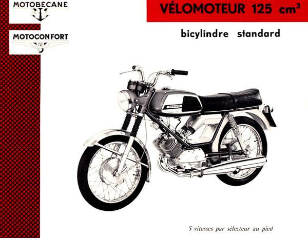 Motobecane Velomoteur 125 bicylindre standard, Catalogue des pieces de rechange