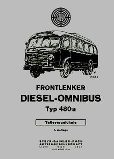 Steyr Frontlenker Diesel-Omnibus Typ 480a, 90 PS, Ersatzteilkatalog