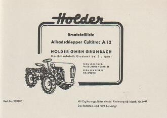 Holder A 12 Cultitrac Allradschlepper Ersatzteilkatalog