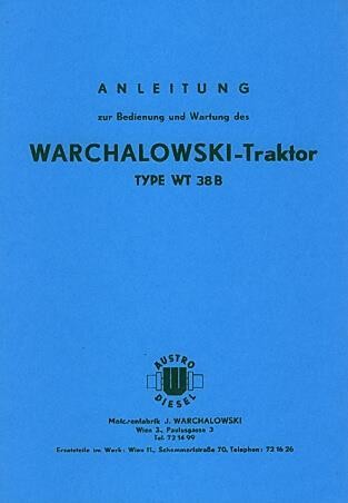 Warchalowski WT38B Betriebsanleitung und Ersatzteilkatalog
