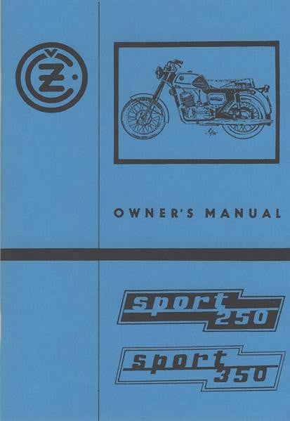 CZ Sport 250 und 350, Typ 471 u. 472, Owners Manual  (Betriebsanleitung)