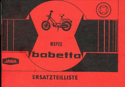 Jawa Moped Typ 207 / 100 Babetta, Ersatzteilkatalog